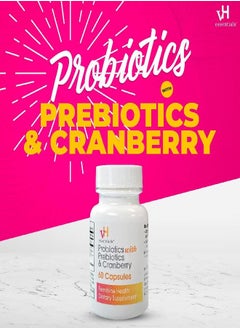 vH Essentials vH essentials Probiotics with Prebiotics and Cranberry Feminine Health Supplement - 60 Capsules  - Image 2