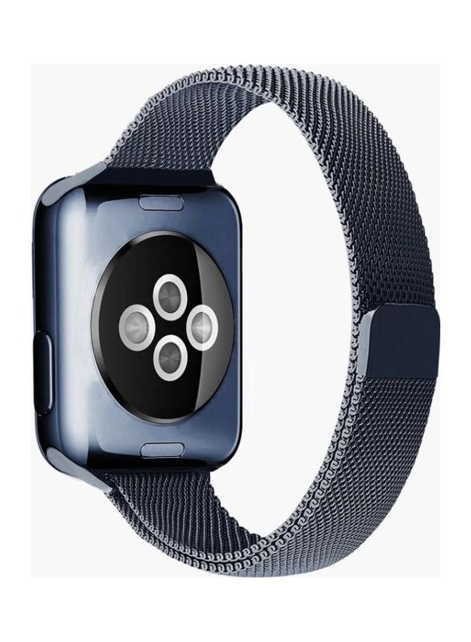 NIBEMINENT Milan Loopback Small Waist Replacement Watchband For Apple Watch Series 7 45mm/6 & SE 5 4 44mm/3 2 1 42mm Blue - Image 2