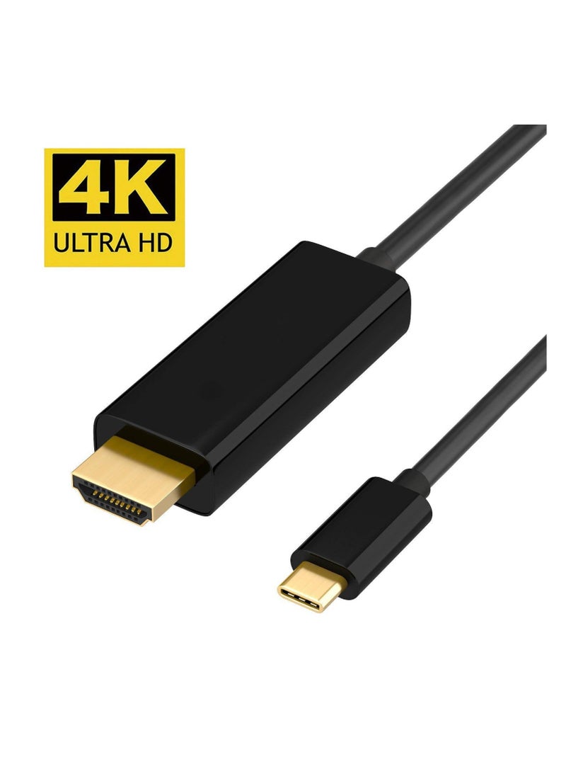 Generic - USB-C to HDMI Cable 4K@60Hz, Type C to HDMI 2.0, Thunderbolt 3, Compatible with MacBook Pro, MacBook Air, iPad Pro, Surface Book 2, Galaxy S20, and other USB-C enabled devices, 2m long. - Image 1