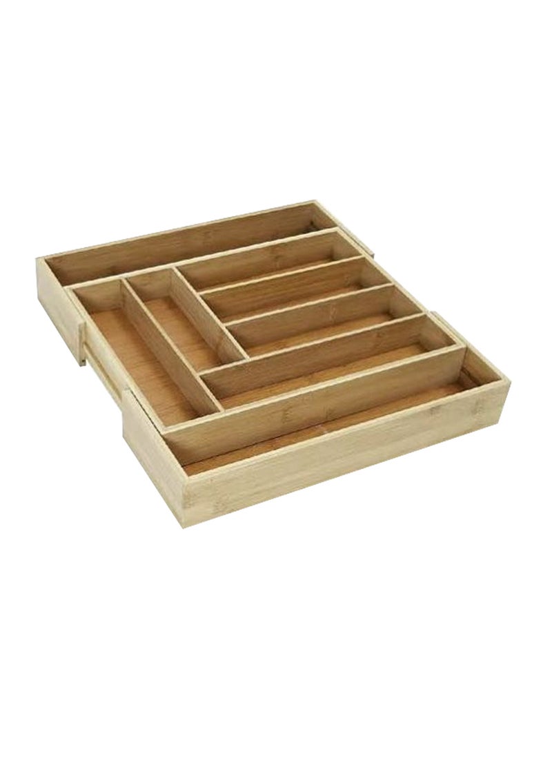 AIWANTO - Expandable Bamboo Cutlery Tray Drawer Organizer Utensil Knife Silverware and Flatware Holder Closet for Spoons Forks Knives (38x28) - Image 1
