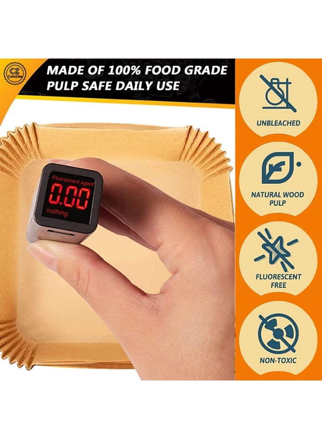 SKAFA Air Fryer Paper Square 16CM 100Pcs | Air Fryer Liner | Air Fryer Paper Plate, Baking Paper, Air Fryer Parchment Paper, Non-Stick Oil-Proof Air Fryer Liners. - Image 2