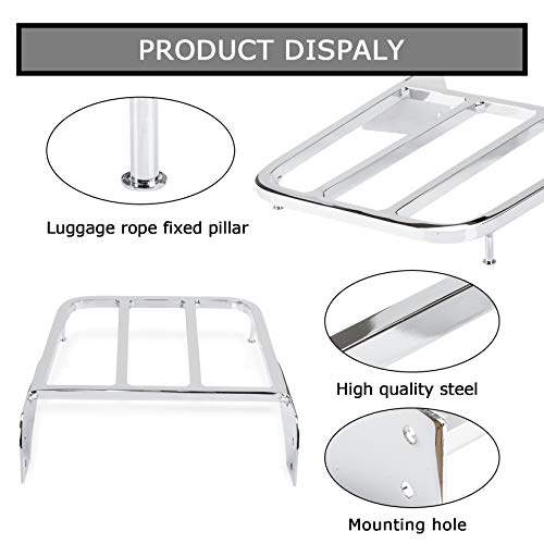 psler مقعد دراجة نارية فردي مع دعامة خلفية لحقيبة الأمتعة لسوزوكي إنترودر فولوسيا VL800 2001-2011، لبوليفارد M50 2005-2009 و C50 2005-2011 - Image 3