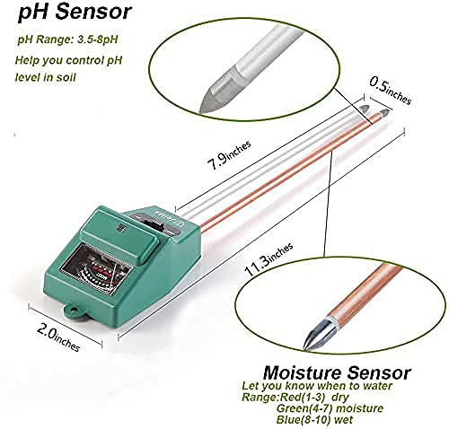 Parssufy Solar pH Meter for Soil Testing - 3 in 1 Soil Moisture Sensor, Soil pH Meter for Agriculture & Solar Light Meter, Moisture Meter for Plants, Acidity Tester (3 in 1soil Meter) - Image 3