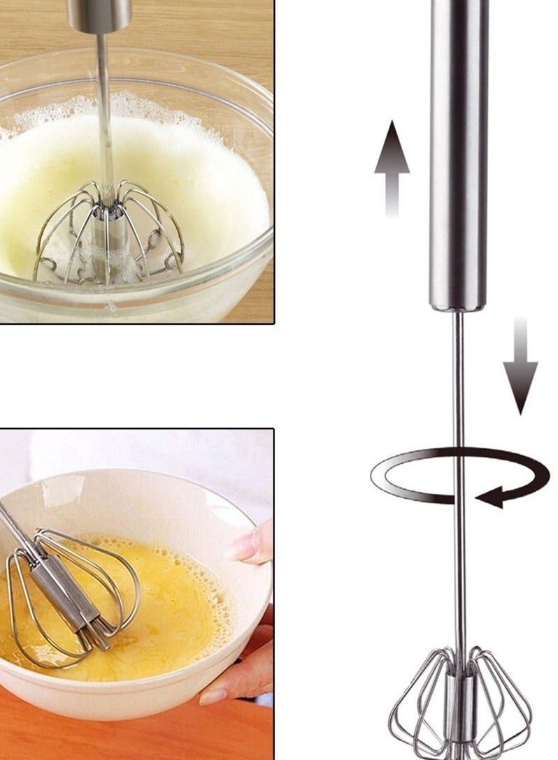 Manual 12inch Pressure Semi-Automatic Rotary Blender Coffee Egg Milk Mixing Tool Handheld Baking Cooking Kitchen Tools  - Image 2