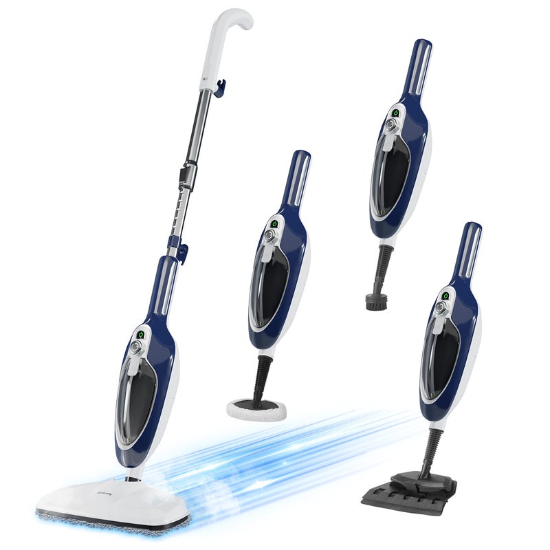 GorFanty Steam Mop  10in1 Floor Steamer Detachable MultiPurpose Handheld Steam Cleaner for HardwoodTileLaminate All Floors Carpet Cleaning with 11 Accessories for Whole Home UseBlue 