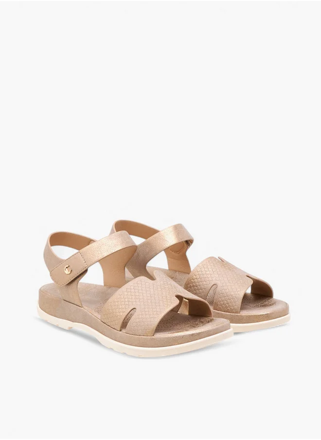 لو كونفورت Textured Comfort Sandals with Hook and Loop Closure
