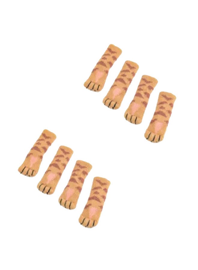 NIBEMINENT 8-Piece Thick Non-Slip Chair Foot Cover Beige