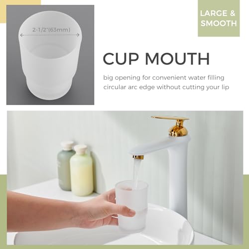 Aomasi Tumbler Glass, Frosted Bathroom Rinsing Cup, Replacement Tumbler for Aomasi Toothbrush Holder - Image 3