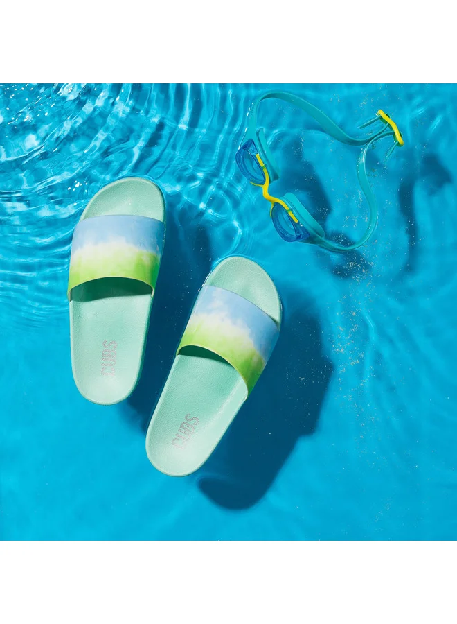 CUBS Printed Everyday Wear Eco-Friendly Pvc Slides For Kids Lightweight Easy To Wash And Anti-Slip Soles