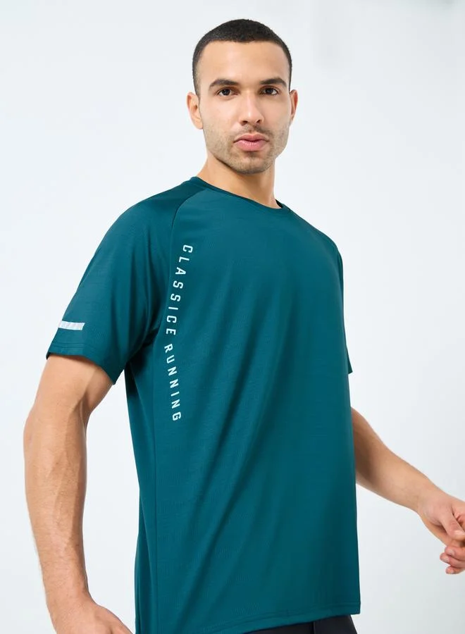 Styli Regular Fit Side Placement Print Detailing Athleisure T-Shirt