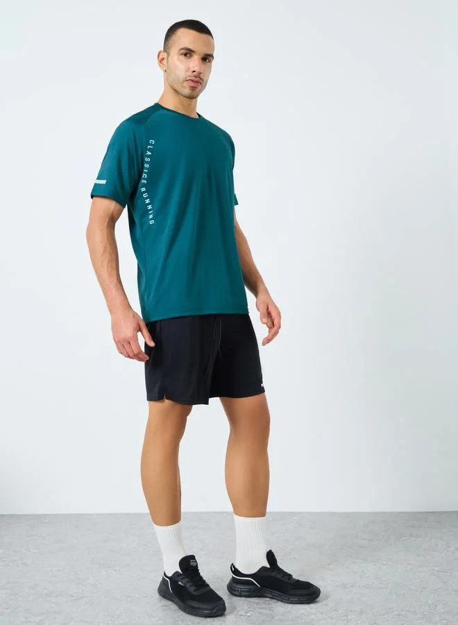 Styli Active Regular Fit Side Placement Print Detailing Athleisure T-Shirt