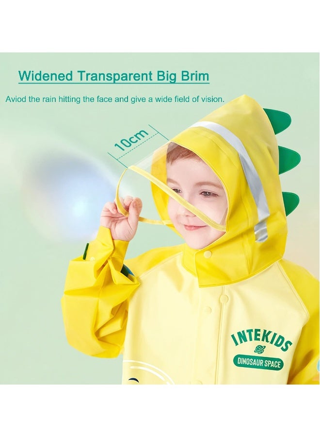 Kids Waterproof Rain Coat, EVA Portable Rain Poncho, for Girls Boys Toddler Rainwear Rain Jacket Cape, Reusable Children Raincoat, for Outdoor Climbing Cycling Hiking Camping,L Size 5-6 Years - Image 3