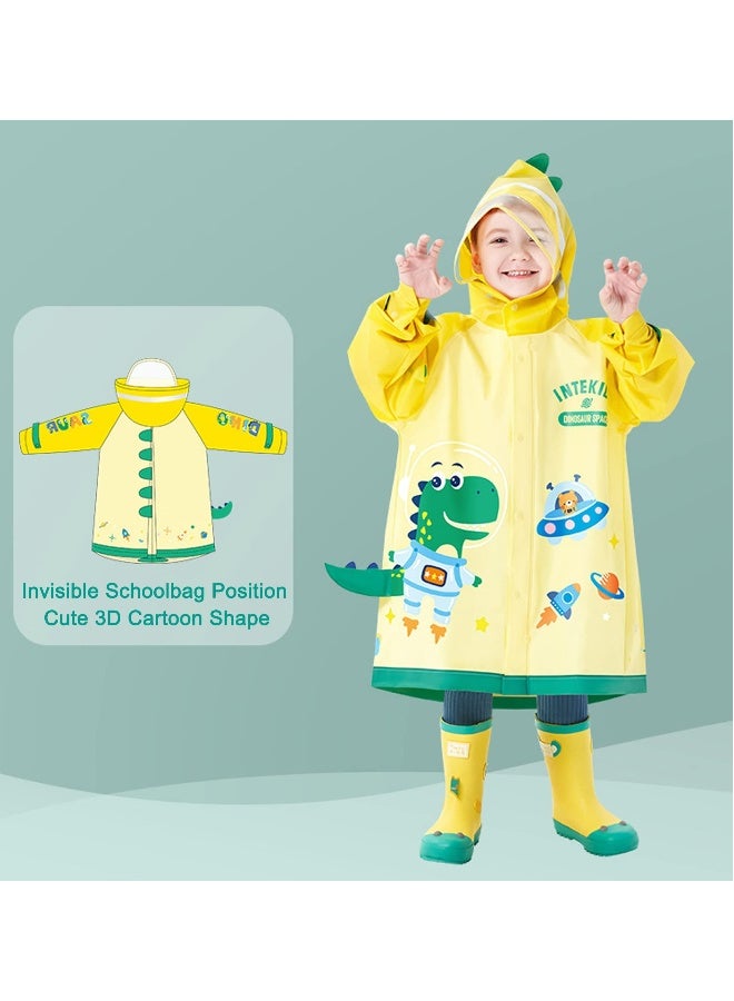 Kids Waterproof Rain Coat, EVA Portable Rain Poncho, for Girls Boys Toddler Rainwear Rain Jacket Cape, Reusable Children Raincoat, for Outdoor Climbing Cycling Hiking Camping,L Size 5-6 Years - Image 2