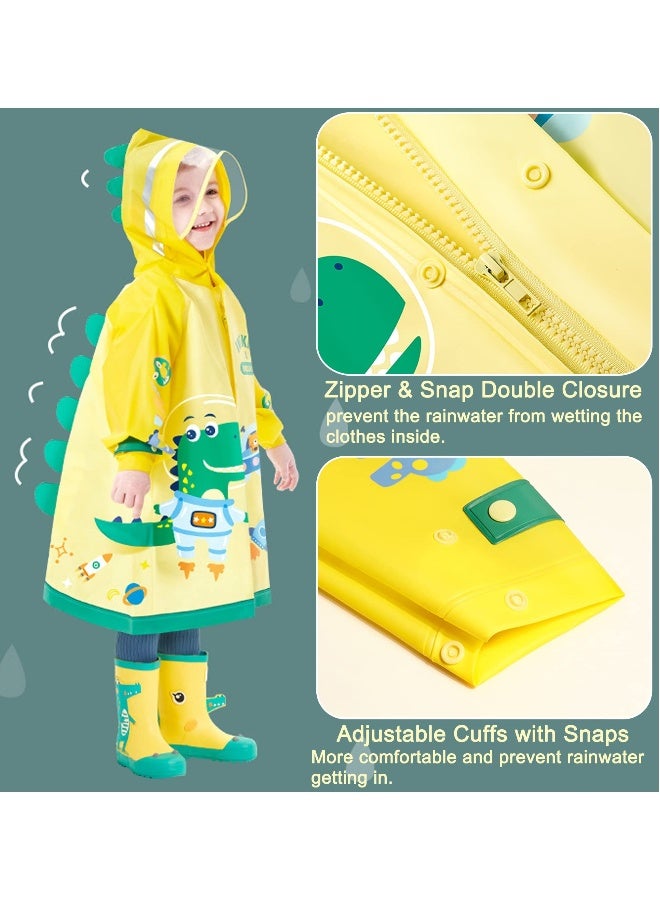 Kids Waterproof Rain Coat, EVA Portable Rain Poncho, for Girls Boys Toddler Rainwear Rain Jacket Cape, Reusable Children Raincoat, for Outdoor Climbing Cycling Hiking Camping,L Size 5-6 Years - Image 5
