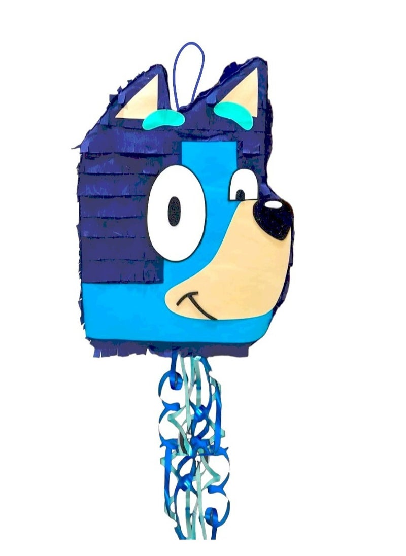 Tamona Bluey Birthday Party Piñata for Kids, Unique Bluey Shaped Pinata 3D Pull String  - Image 1