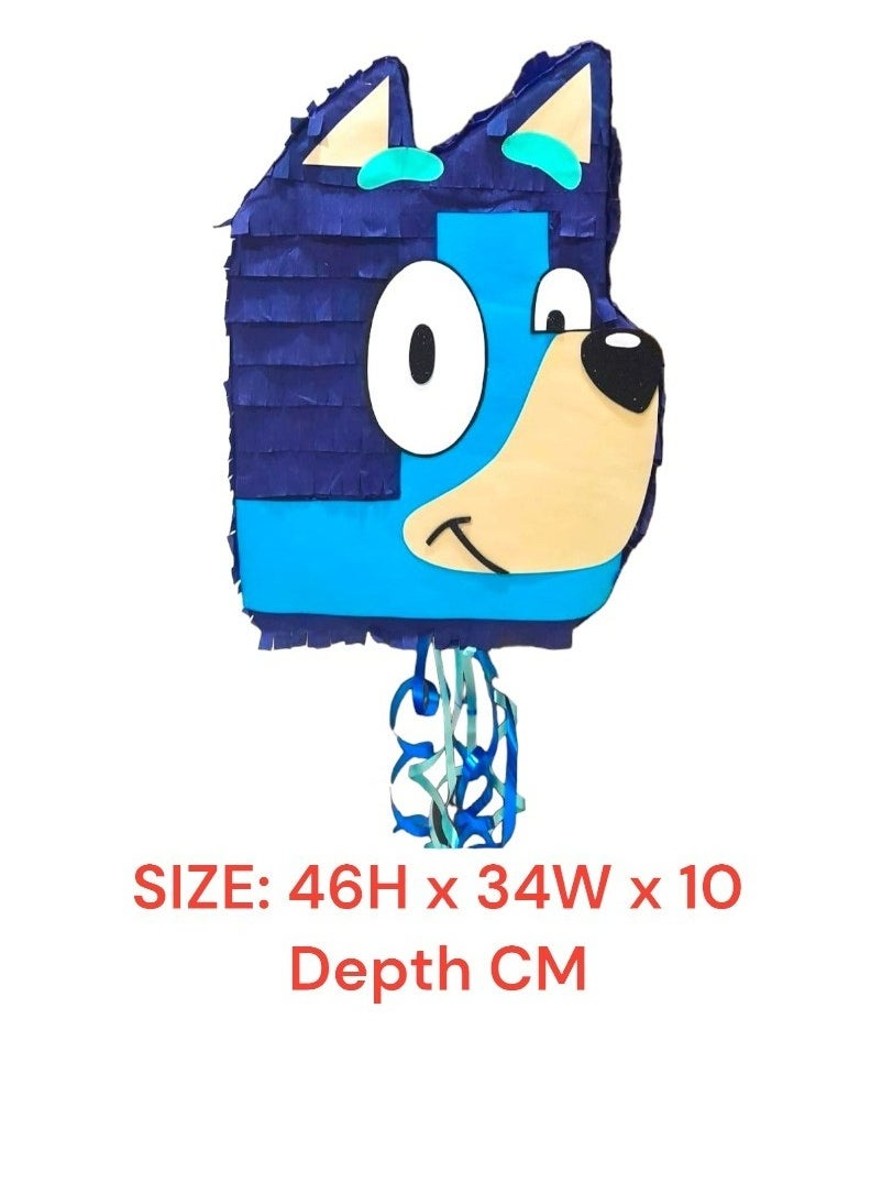 Tamona Bluey Birthday Party Piñata for Kids, Unique Bluey Shaped Pinata 3D Pull String  - Image 2