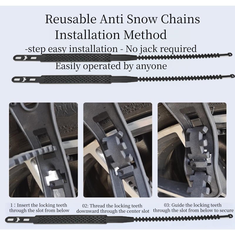 weideke 20 Pack Tire Chains, Universal Emergency Tire Chains, Adjustable Plastic Anti-skid Ties,Safety Chains for Most Cars, SUV Trucks, Safety Chains Anti-skid Chains,Reusable Portable TPU Safety Chains (20) - Image 3