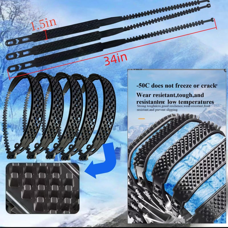 weideke 20 Pack Tire Chains, Universal Emergency Tire Chains, Adjustable Plastic Anti-skid Ties,Safety Chains for Most Cars, SUV Trucks, Safety Chains Anti-skid Chains,Reusable Portable TPU Safety Chains (20) - Image 2
