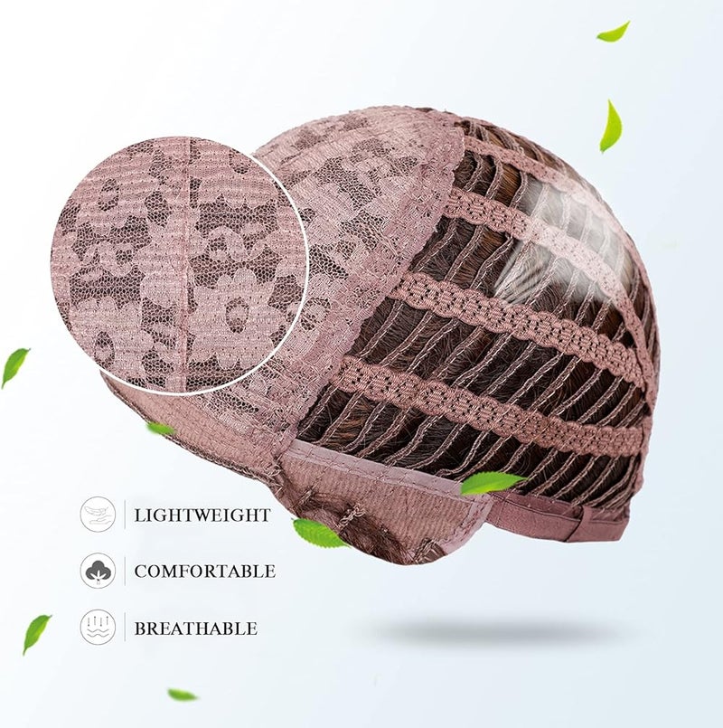 اي سي اي اف باروكة شعر بني طويل من ECIF للنساء، جذور داكنة متعددة الطبقات مع غرة - Image 5