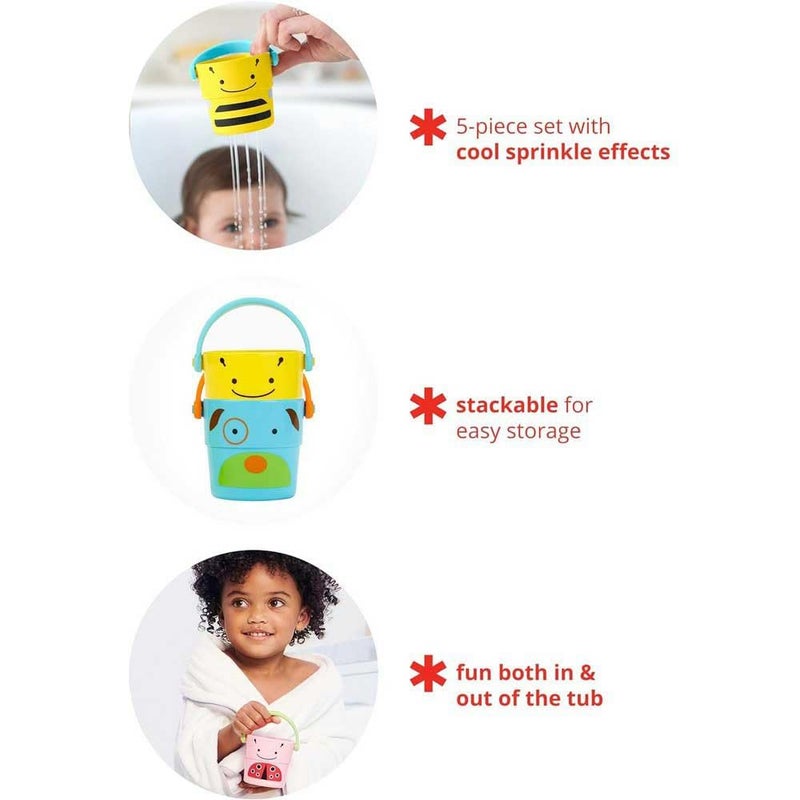 Skip Hop Zoo Stack and Pour Buckets, Rinse Cups, Multi - Image 4