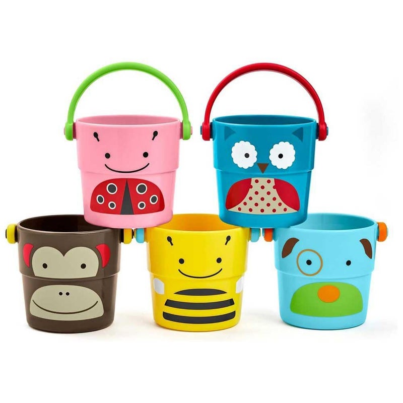 Skip Hop Zoo Stack and Pour Buckets, Rinse Cups, Multi - Image 1