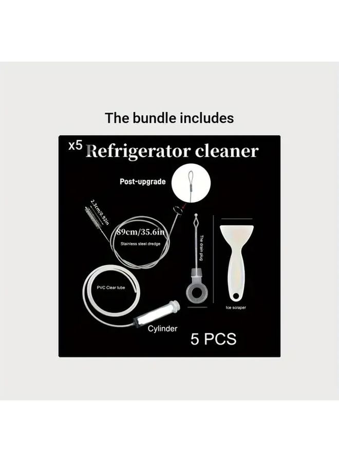 5pcs Universal Refrigerator Drain Hole Clog Washing Tool Reusable Dredging Kit - Image 1