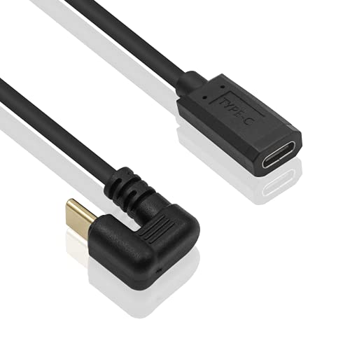 Poyiccot USB C Extension Cable Short, U Shape 180 Degree Type C Extender, 10Gbps 3A Fast Charging USB 3.1 Type C Male to Female Extension Cable for Smartphone, MacBook Pro, 1ft/30cm - Image 2
