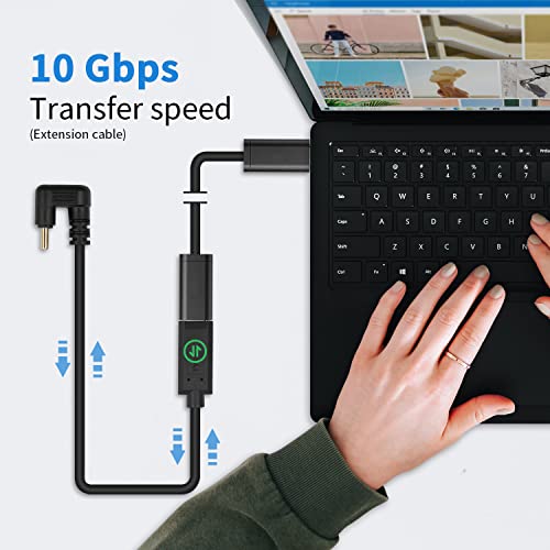 Poyiccot USB C Extension Cable Short, U Shape 180 Degree Type C Extender, 10Gbps 3A Fast Charging USB 3.1 Type C Male to Female Extension Cable for Smartphone, MacBook Pro, 1ft/30cm - Image 5