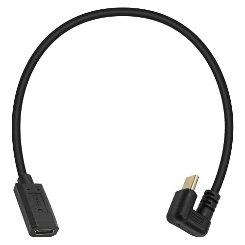 Poyiccot USB C Extension Cable Short, U Shape 180 Degree Type C Extender, 10Gbps 3A Fast Charging USB 3.1 Type C Male to Female Extension Cable for Smartphone, MacBook Pro, 1ft/30cm - Image 1