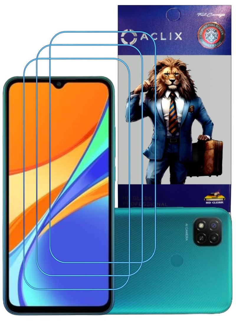 ACLIX 3 Pieces Antistatic ESD Dustproof Premium Quality High Definition Clear Tempered Glass Screen Protector Designed For Xiaomi Redmi 9C - Image 1