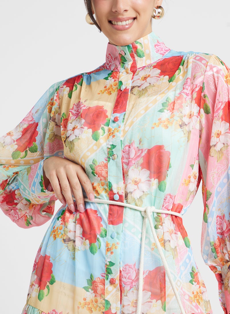 خزانة فستان ماكسي بطبعة زهور - Image 3