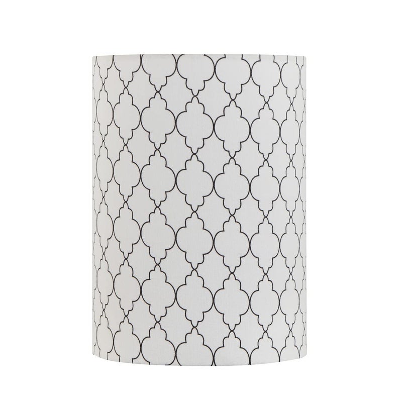 Aspen Creative 31407 Contemporary Drum Cylinder Shaped Spider Construction Lamp Shade in White with Moroccan Trellis 8 wide 8 x 8 x 11