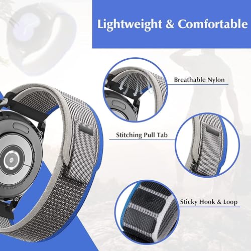 ACHOR ACH138 20MM New Trail Velcro / Alpine Nylon Loop Watch Bands / Straps Compatible With Amazfit Bip/ Bip U/ Bip U Pro/ Bip Lite, Bip S, Amazfit Pop/ Pop Pro, Amazfit GTS/ GTS 2/ GTS 2e/GTR, Samsung Galaxy Watch 4 40mm 44mm/4 Classic Strap 46mm 42mm,Galaxy Watch 5/5 Pro, Vivoactive 3 HR For Men / Women / Unisex (BLUE ( TRAIL ) / YELLOW ( TRAIL ), 20MM [ COMBO OF 2 ]) - Image 3