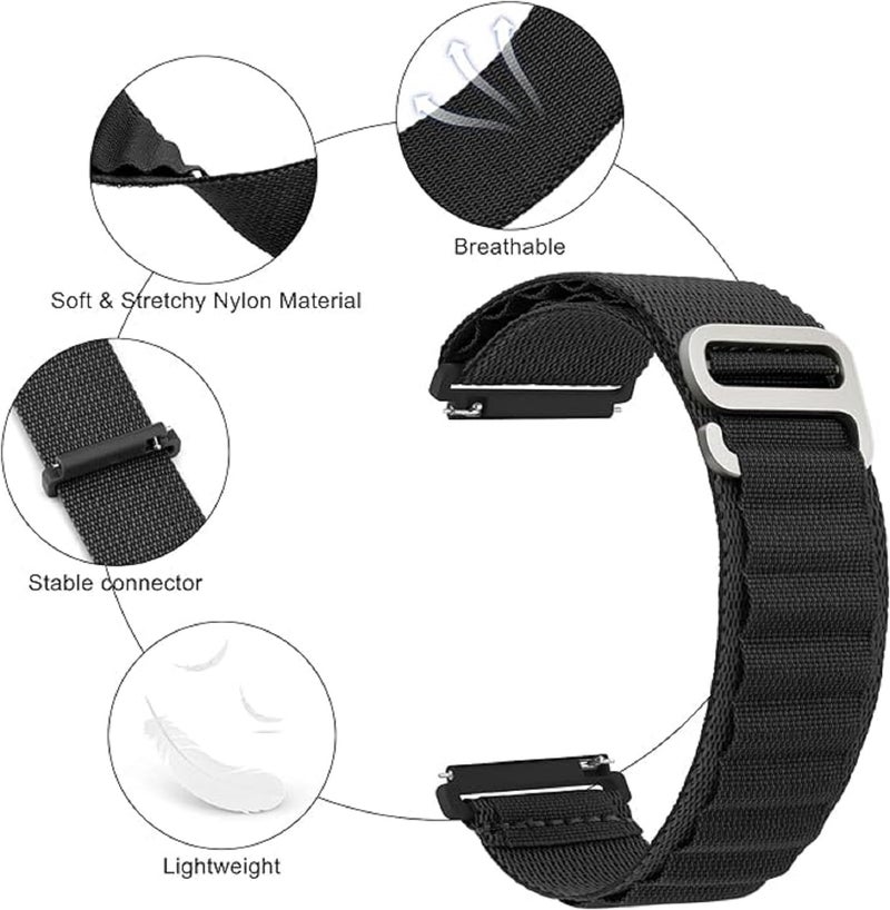 ACHOR ACH138 20MM New Trail Velcro / Alpine Nylon Loop Watch Bands / Straps Compatible With Amazfit Bip/ Bip U/ Bip U Pro/ Bip Lite, Bip S, Amazfit Pop/ Pop Pro, Amazfit GTS/ GTS 2/ GTS 2e/GTR, Samsung Galaxy Watch 4 40mm 44mm/4 Classic Strap 46mm 42mm,Galaxy Watch 5/5 Pro, Vivoactive 3 HR For Men / Women / Unisex (BLUE ( TRAIL ) / YELLOW ( TRAIL ), 20MM [ COMBO OF 2 ]) - Image 4