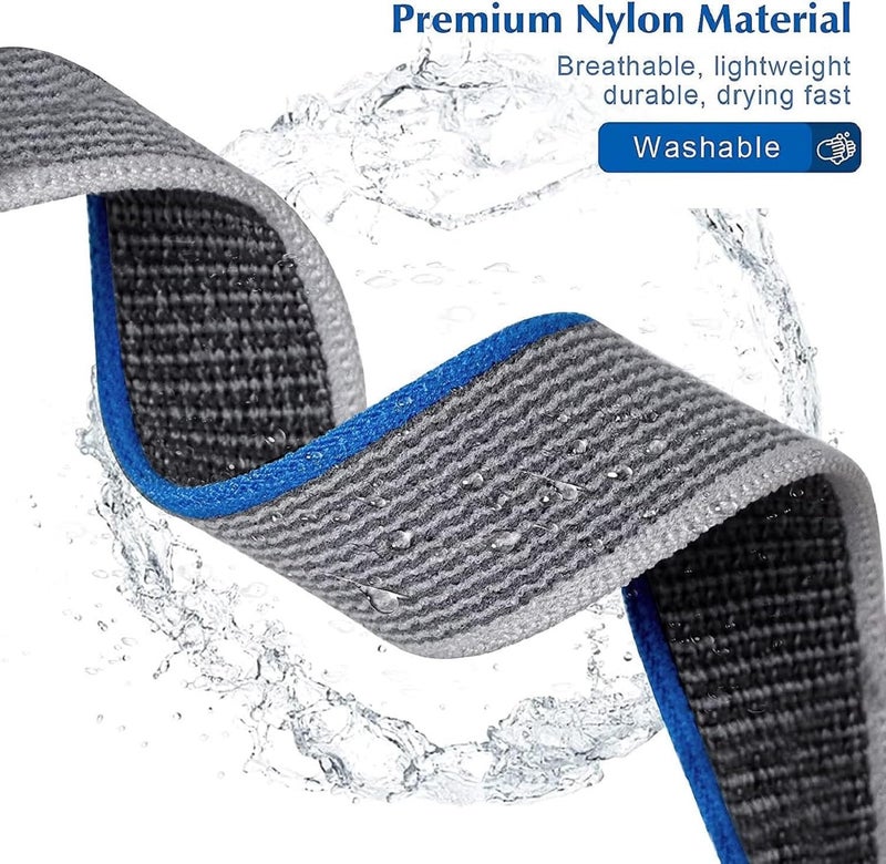 ACHOR ACH138 20MM New Trail Velcro / Alpine Nylon Loop Watch Bands / Straps Compatible With Amazfit Bip/ Bip U/ Bip U Pro/ Bip Lite, Bip S, Amazfit Pop/ Pop Pro, Amazfit GTS/ GTS 2/ GTS 2e/GTR, Samsung Galaxy Watch 4 40mm 44mm/4 Classic Strap 46mm 42mm,Galaxy Watch 5/5 Pro, Vivoactive 3 HR For Men / Women / Unisex (BLUE ( TRAIL ) / YELLOW ( TRAIL ), 20MM [ COMBO OF 2 ]) - Image 2