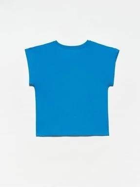 Dilvin 3504 Crew Neck Combed Cotton T-Shirt-Sax