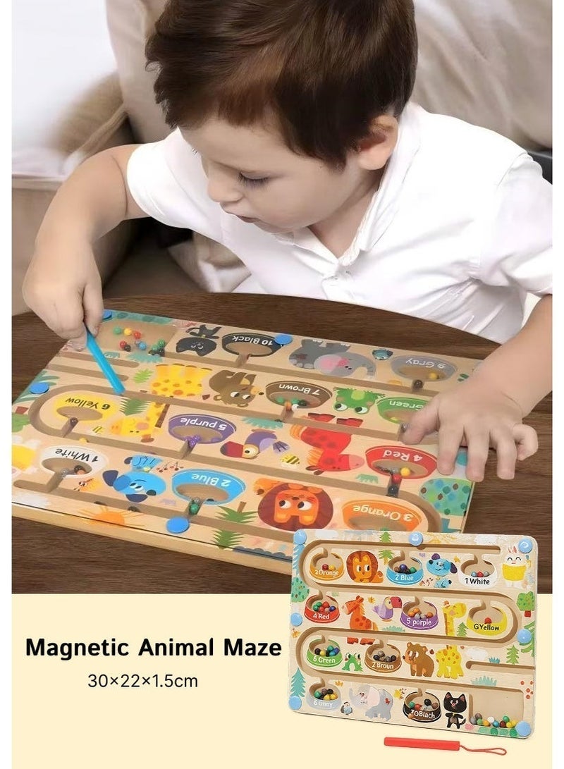 ألعاب هدايا للبنات من عمر 3 إلى 4 سنوات، ألعاب مونتيسوري للأطفال، متاهة مغناطيسية، ألوان وأرقام، ألعاب فرز الألوان، لعبة، هدية، ألعاب تعليمية للأطفال من عمر 3 إلى 4 سنوات، مونتيسوري - Image 1