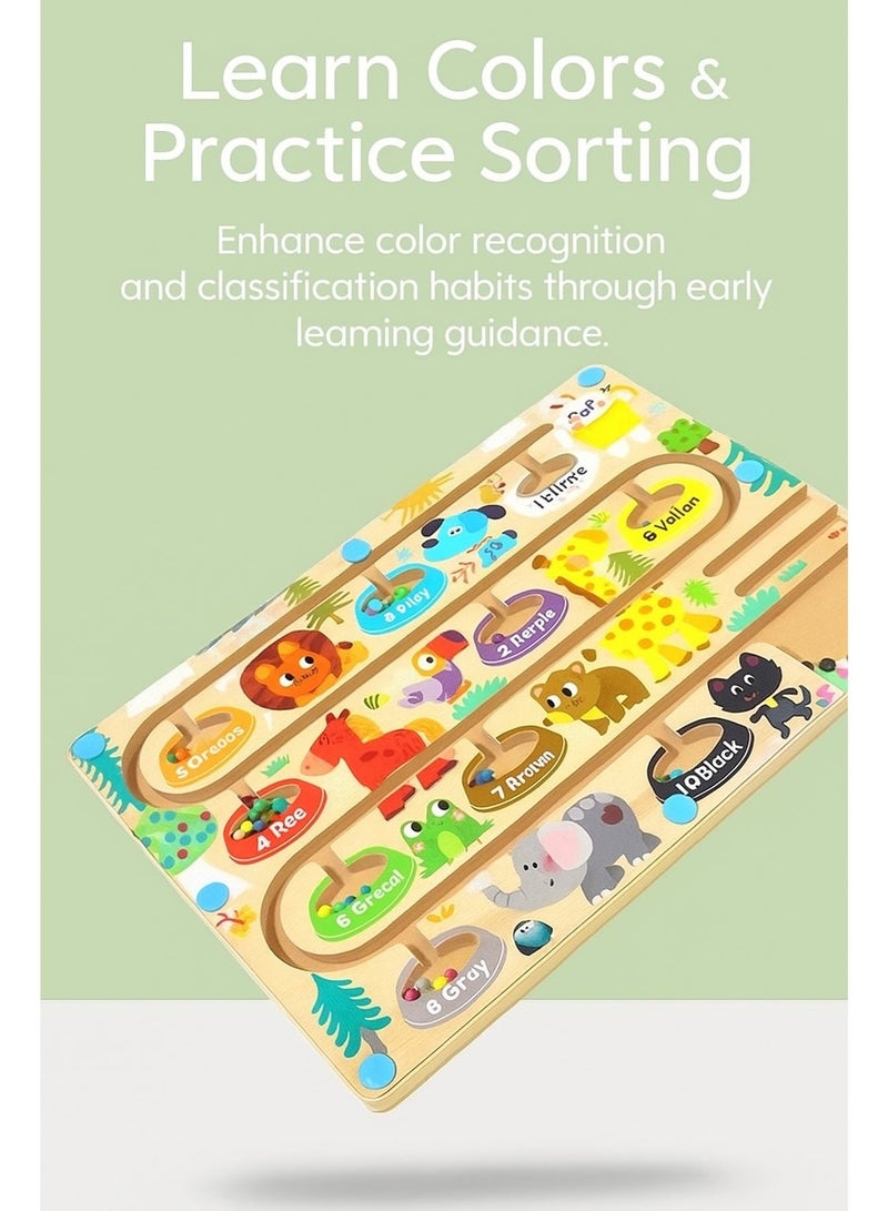 ألعاب هدايا للبنات من عمر 3 إلى 4 سنوات، ألعاب مونتيسوري للأطفال، متاهة مغناطيسية، ألوان وأرقام، ألعاب فرز الألوان، لعبة، هدية، ألعاب تعليمية للأطفال من عمر 3 إلى 4 سنوات، مونتيسوري - Image 4