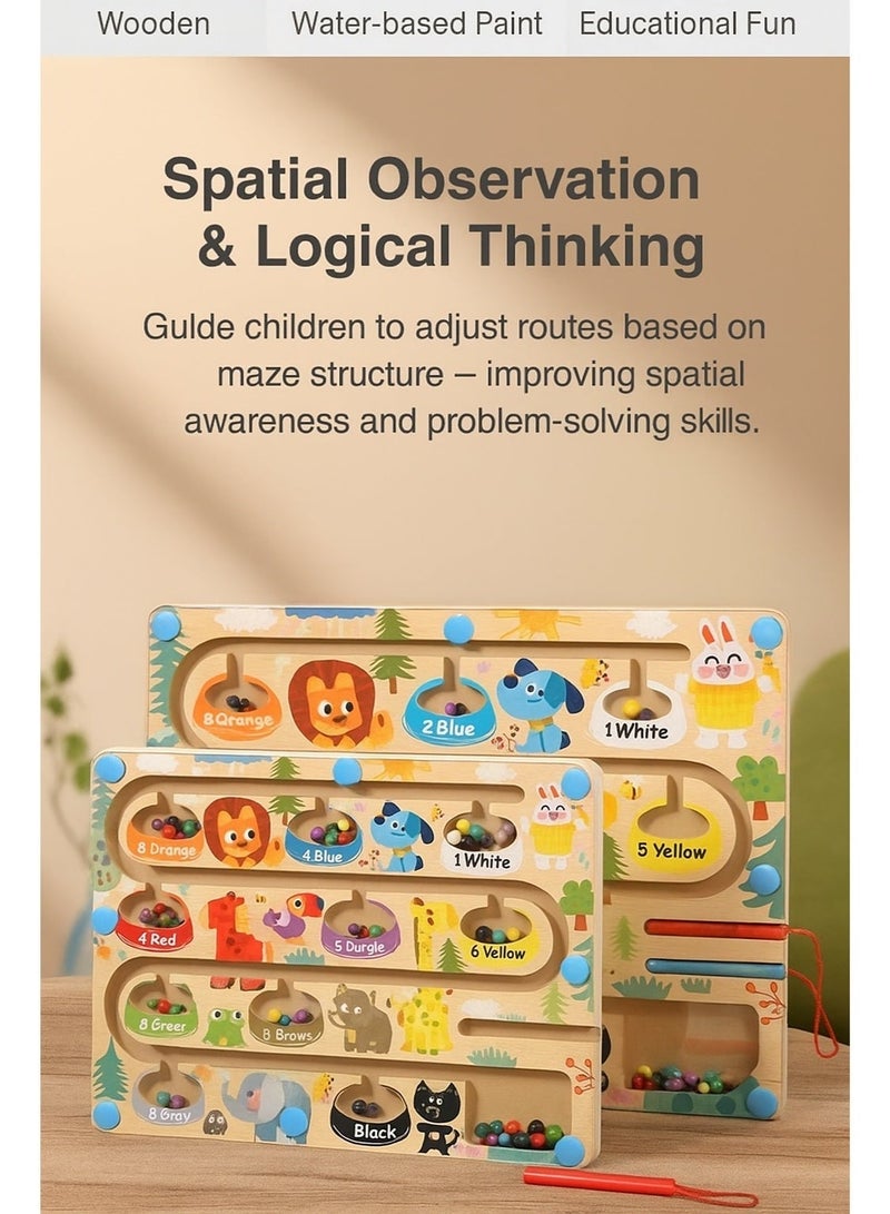 ألعاب هدايا للبنات من عمر 3 إلى 4 سنوات، ألعاب مونتيسوري للأطفال، متاهة مغناطيسية، ألوان وأرقام، ألعاب فرز الألوان، لعبة، هدية، ألعاب تعليمية للأطفال من عمر 3 إلى 4 سنوات، مونتيسوري - Image 5