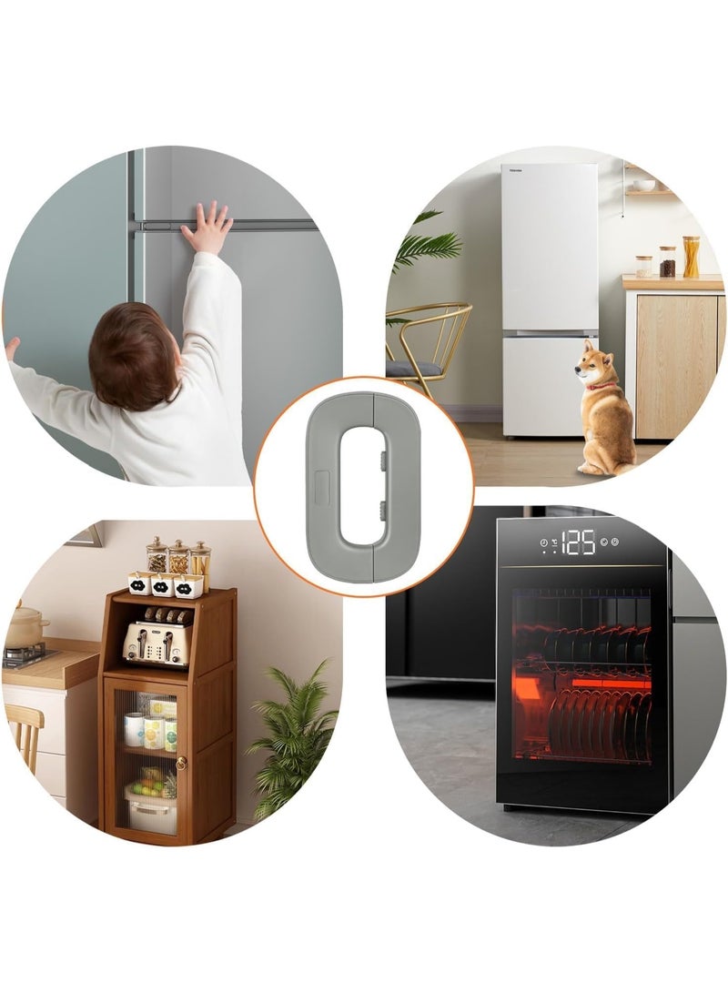 Child Safety Cabinet Lock Self Adhesive Refrigerator Door Lock – Baby Proof Fridge Lock for Cupboards, Freezer, Wardrobe and Cabinets – Toddler Safety Lock with Strong Adhesive No Drill Installation (1 Piece) - Image 2