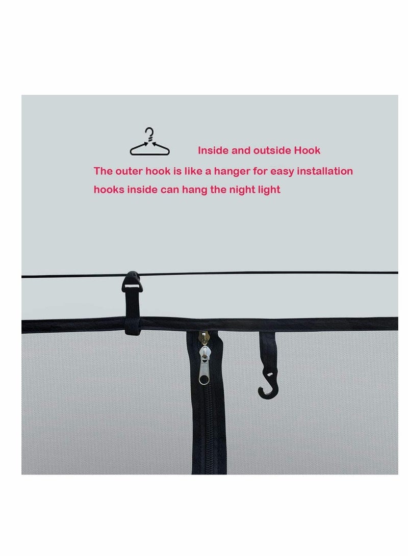 Excefore شبكة بعوض للتخييم في الأرجوحة، شبكة أرجوحة خفيفة الوزن وصغيرة الحجم، بطول 11' مع سحاب مزدوج على الجانبين تناسب جميع الأرجوحات في التخييم - Image 3