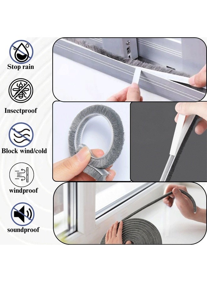 ريليو شريط عازل للأبواب، شريط ذاتي اللصق بطول 33 قدمًا لإطارات الأبواب والنوافذ، عازل للصوت والرياح والغبار، ذو التصاق أقوى. - Image 3