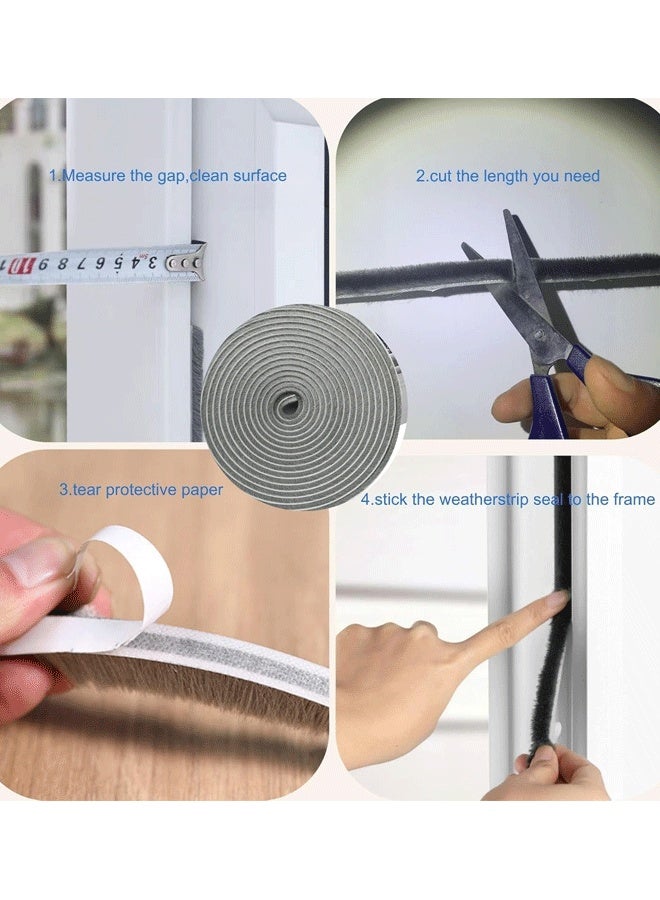 ريليو شريط عازل للأبواب، شريط ذاتي اللصق بطول 33 قدمًا لإطارات الأبواب والنوافذ، عازل للصوت والرياح والغبار، ذو التصاق أقوى. - Image 4