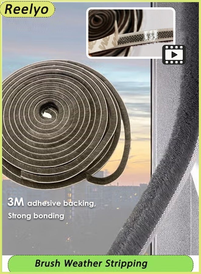 ريليو شريط عازل للأبواب، شريط ذاتي اللصق بطول 33 قدمًا لإطارات الأبواب والنوافذ، عازل للصوت والرياح والغبار، ذو التصاق أقوى. - Image 1
