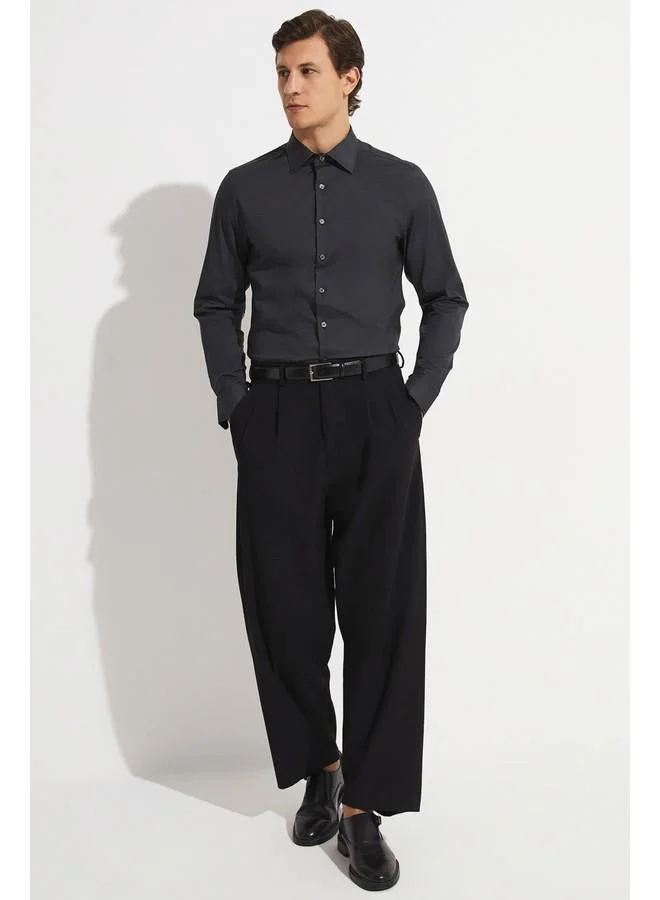 JUNE June Exclusive Men Slim Fit Long Sleeve Shirt Anthracite