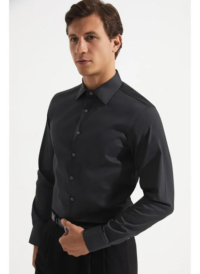 JUNE June Exclusive Men Slim Fit Long Sleeve Shirt Anthracite