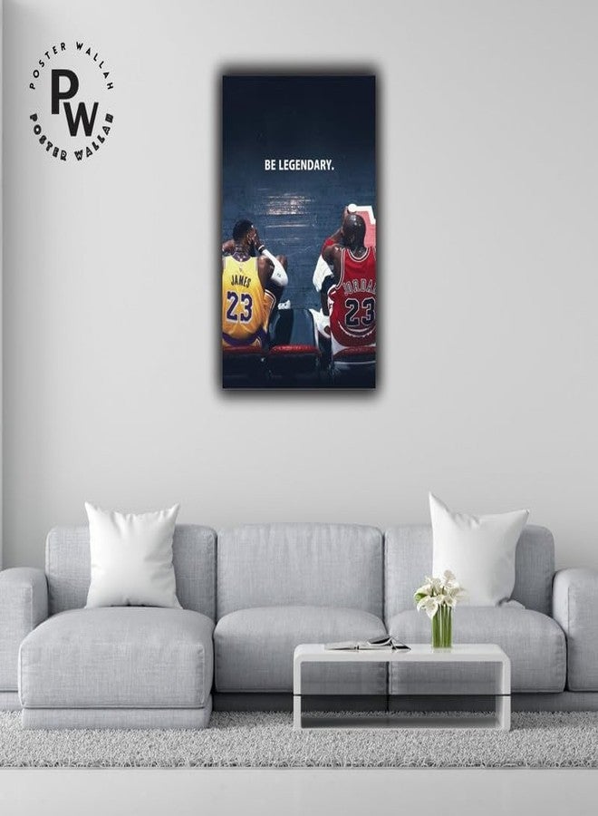 POSTER WALLAH ملصق مايكل جوردان وليبرون جيمس من بوستر والا | ملصق جمالي | ديكور حائط MJLJ (18×12 بوصة) - Image 2