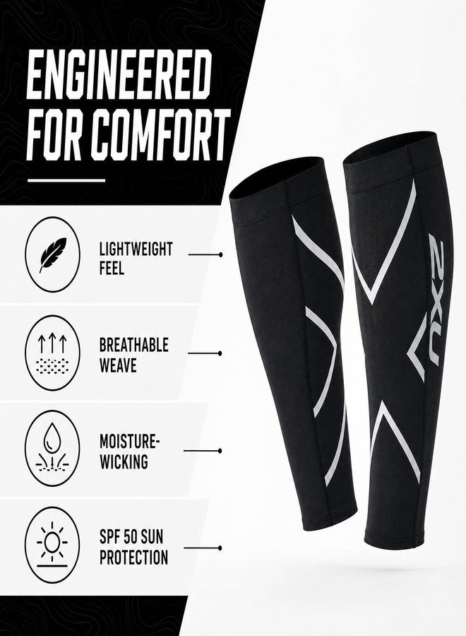 2XU Compression Calf Guards, Black/Black, Small - Image 2