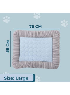 Kuber Industries Rectangular Dog & Cat Bed|Yarn Dyed Oxford Cloth|Nylon And Polyester With Cotton Filling|Self-Cooling Bed For Dog & Cat|Small Light-Weight & Durable Dog Bed|Zqcj005B-L|Blue  - Image 2