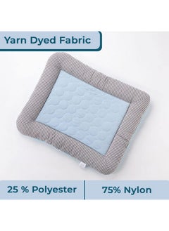 Kuber Industries Rectangular Dog & Cat Bed|Yarn Dyed Oxford Cloth|Nylon And Polyester With Cotton Filling|Self-Cooling Bed For Dog & Cat|Small Light-Weight & Durable Dog Bed|Zqcj005B-L|Blue  - Image 4